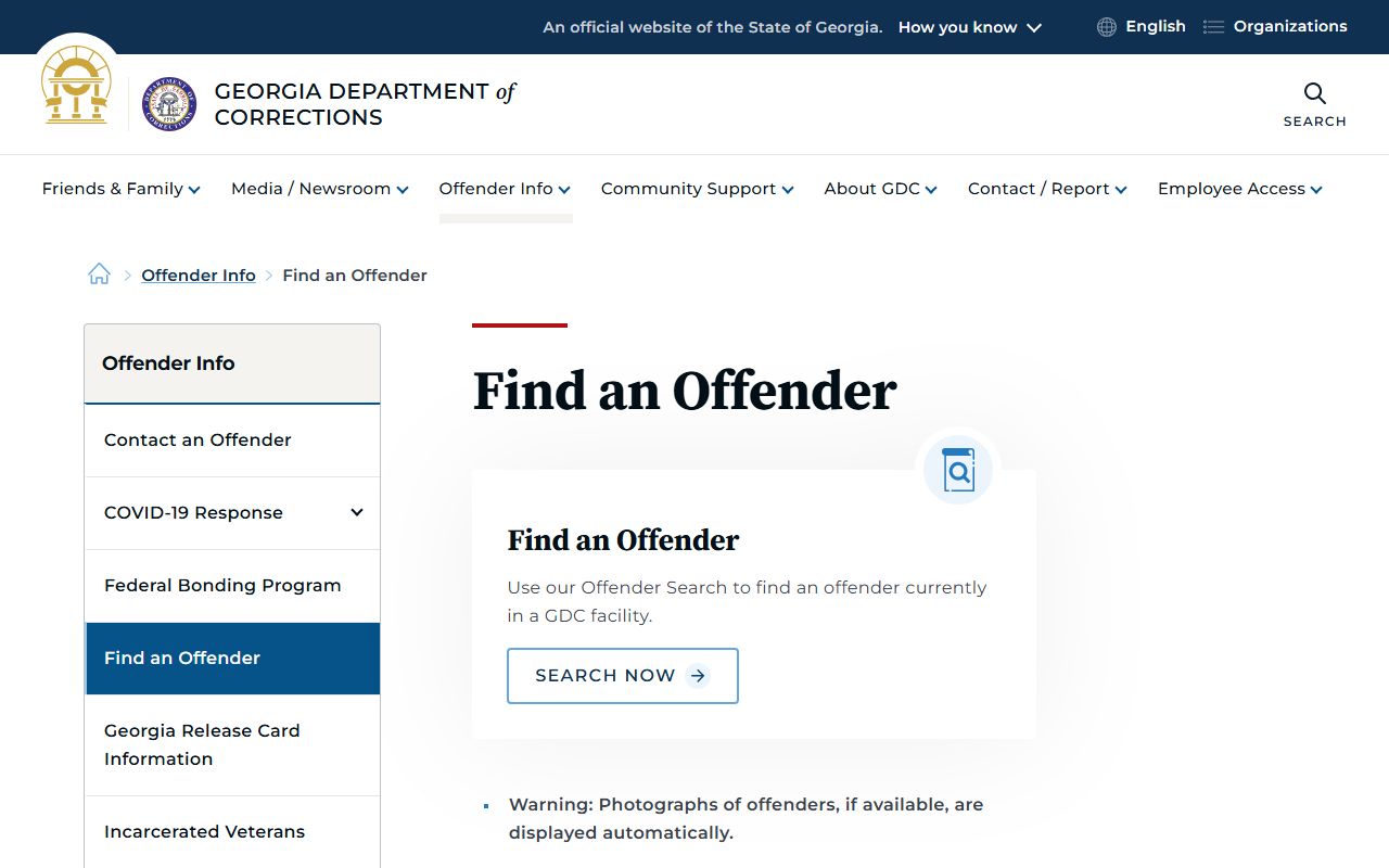 Johnson County arrest records GDC offender search page