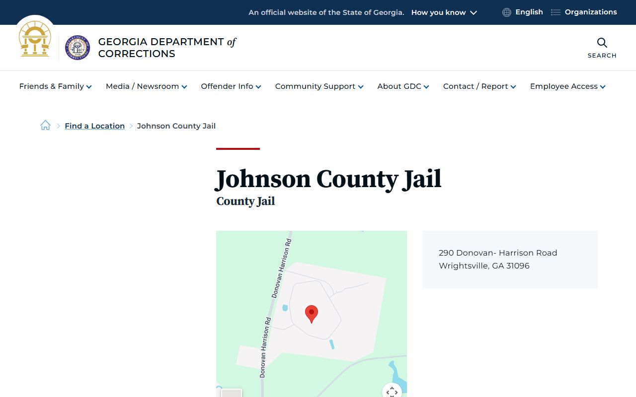 Johnson County arrest records GDC Johnson County Jail location