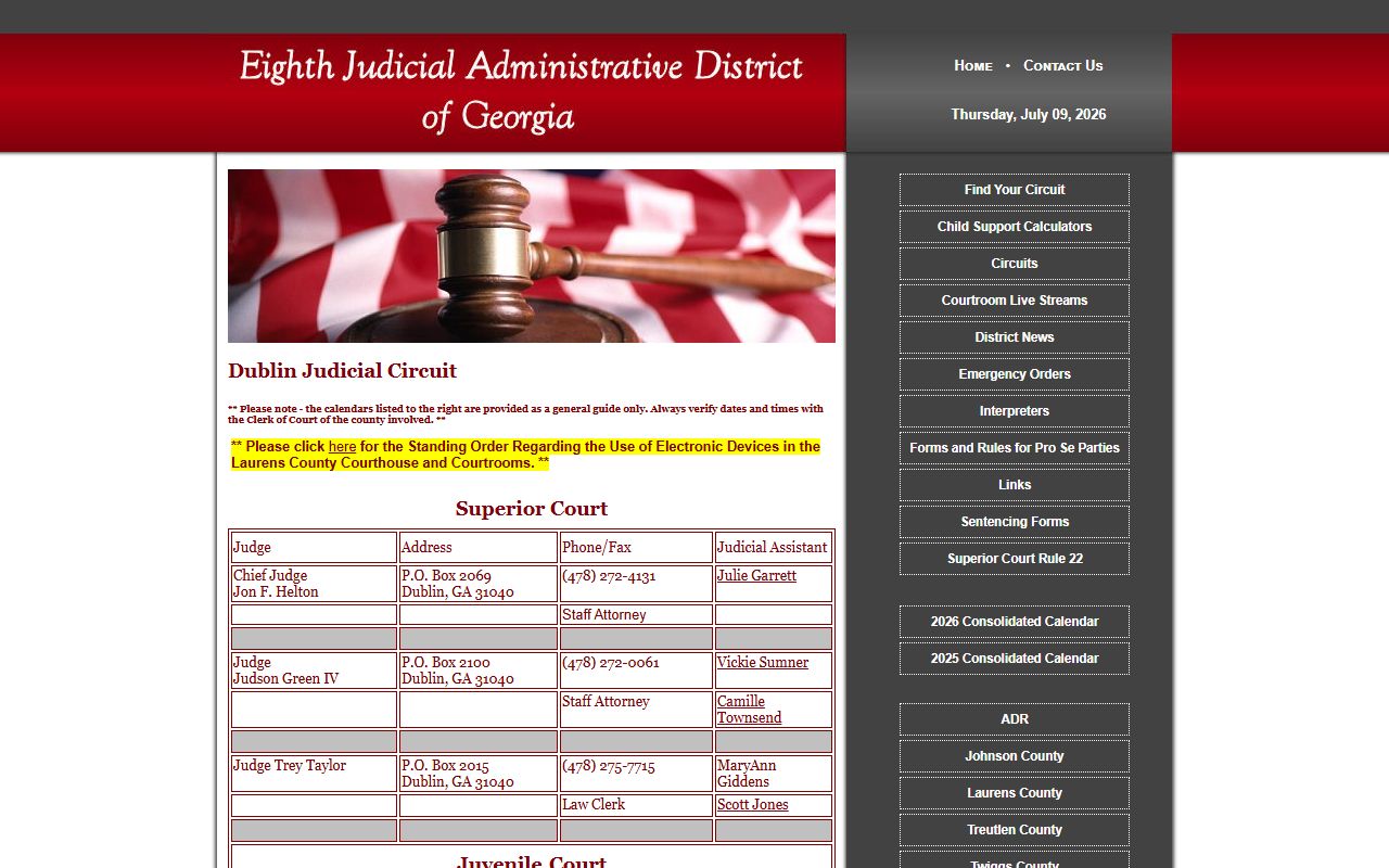 Johnson County court records Dublin Judicial Circuit listing