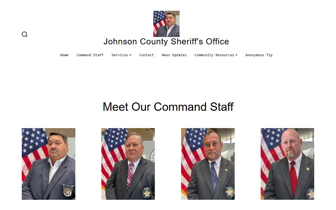 Johnson County inmate records sheriff command staff