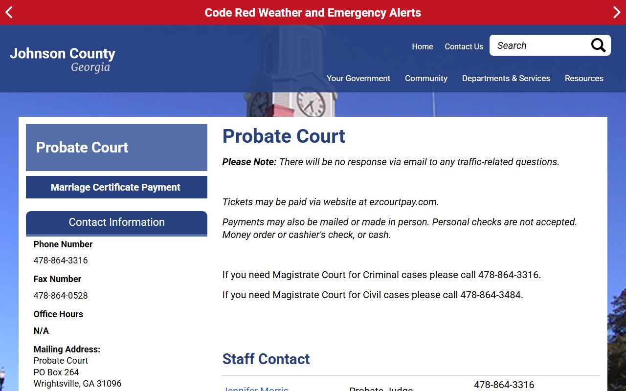Johnson County probate records Probate Court contact page