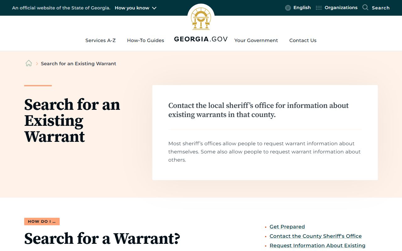 Johnson County warrant search Georgia.gov warrant guide