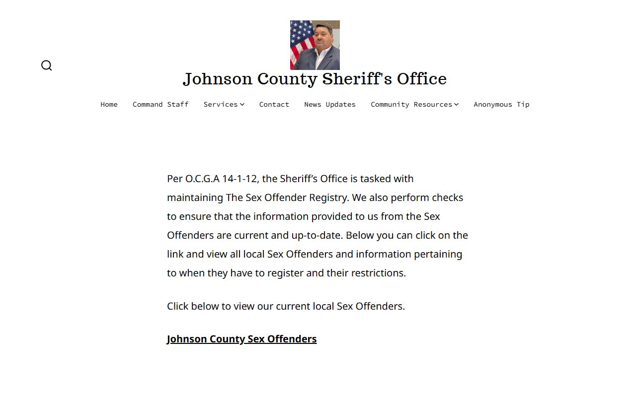 Johnson County warrant records sheriff sex offender page